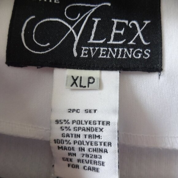 Alex Evening two piece top & jacket PXL white with black and silver glitter, - Picture 2 of 13